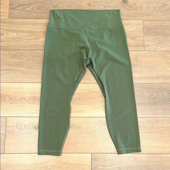LULULEMON Green Twill Align High Rise Active Workout Leggings Size 18 - Picture 2 of 11